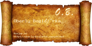 Oberly Boglárka névjegykártya